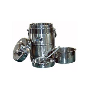 3-Layer Stainless Steel Insulated Food Flask — Hot Pot Food Warmer with Carry Handle