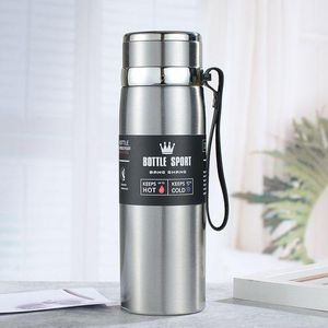 Bottle Sport 1L Stainless Steel Vacuum Flask — Hot & Cold Thermos with Carry Strap